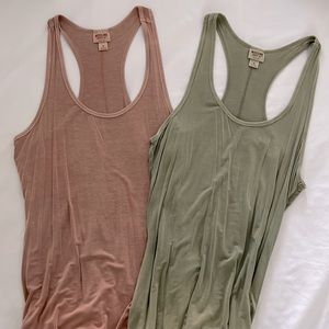 Flow tanks | set of 2 | pink + green | medium